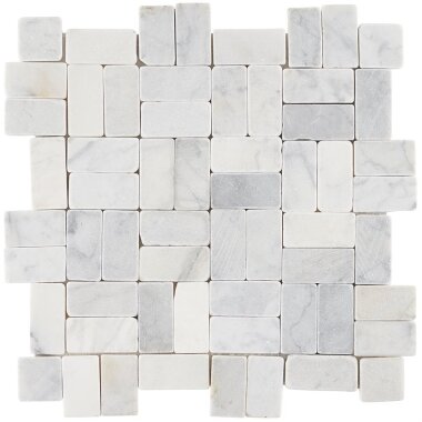 Pebblestone Carrara New Antique Natural Stone 11.81" x 11.81" - Carrara New Antique