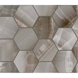 Akoya Hexagon Marble Look Tile 4" x 4" - Ocean