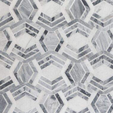 Encore Canta Decor Marble Look Tile 11" x 18" - White Cararra & Bardiglio