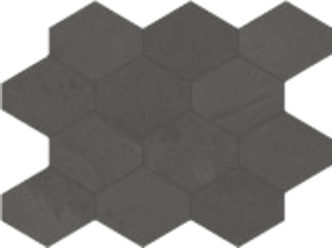 Brazilian Slate (Porcelain Tile) 3" Hexagonal tile 10" x 13" - Pencil Grey