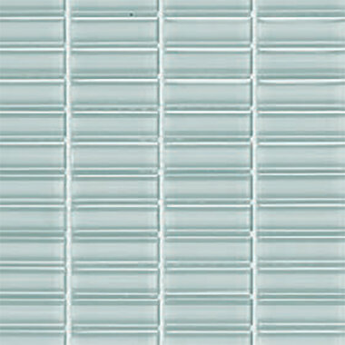 Cristallo Stacked Mosaic Tile 0.6" x 1.9" - Aqua