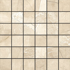 Pulpis Mosaic Marble Look Tile "Satin" 12" x 12" - Beige