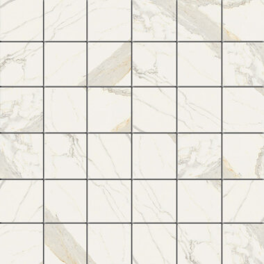 Marmorea 2" x 2" Mosaic Marble Look Tile 12" x 12" - Bianco Calacatta