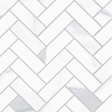 Themar Herringbone Marble Look Tile 11.81" x 11.81" - Statuario Venato