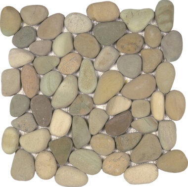 Pebble Rectified Matte Interlocking 12" x 12" - Golden