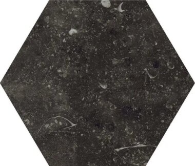 Concert Esagono Decor Marble Look Tile 7" x 6" - Black