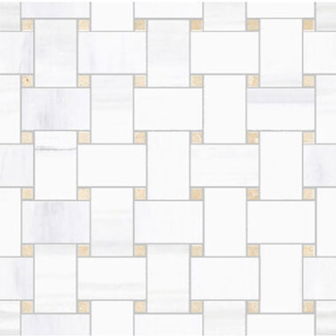 Themar Basketweave Marble Look Tile 11.81" x 11.81" - Bianco Lasa