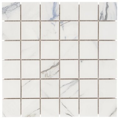 Calacatta Azul Mosaic Marble Look Tile 12" x 12" - Calacatta Azul