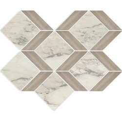 Carrara Select Tizano Mosaic Marble Look Tile Matte 10" x 12" - Arabescato