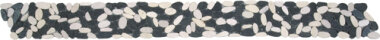 Pebble Sliced Matte Interlocking Border 4" x 12" - Mix White/Black