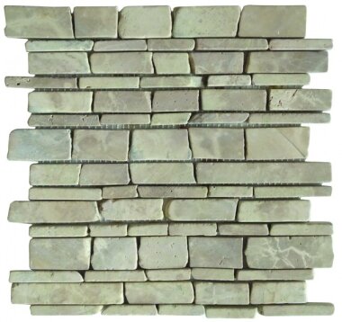 Marble Stone Tile Flat Stick Random Interlocking 12" x 12" - Cappuccino