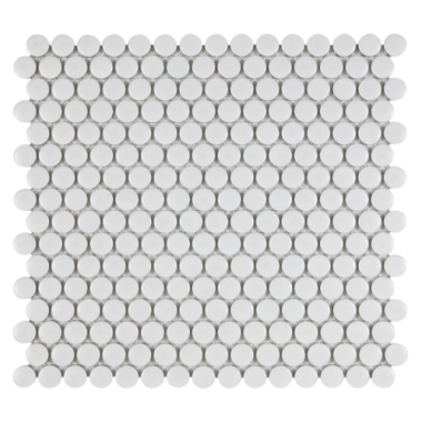 Anthology 3/4" Penny Round Tile 11.48" x 12.32" - White