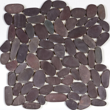 Pebble Sliced Matte Interlocking 12" x 12" - Brown