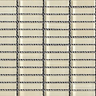 Cristallo Stacked Mosaic Tile 0.6" x 1.9" - Beige