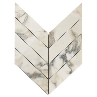 Lithe Chevron Mosaic Marble Look Tile 11.02" x 11.22" - Calacatta Rustic