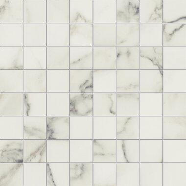 Plankstone Marble Look Tile Mosaic 2" x 2" - White