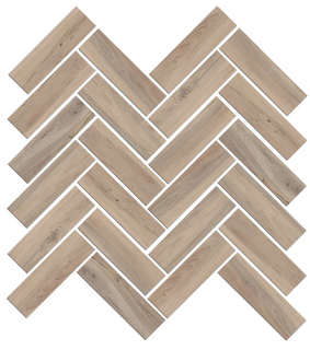 Mood Wood Herringbone Mosaic Porcelain Tile 12" x 15" - Honey