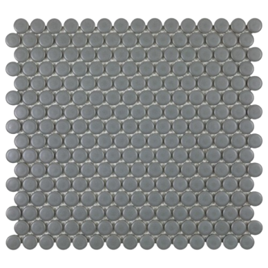 Anthology 3/4" Penny Round Tile 11.48" x 12.32" - Grey