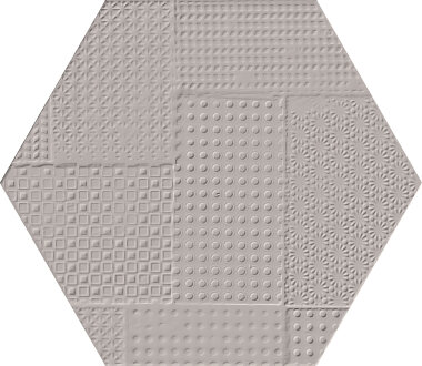 Sixty Hexagon Timbro Tile 8" x 7" - Cenere