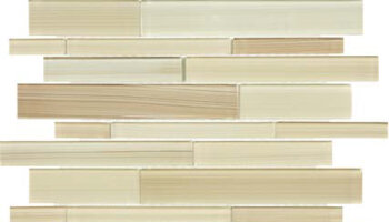 Bliss Fusion Glass Tile Random Strip Mosaic - Sand