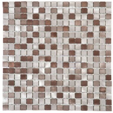 Metal Tile Mosaic 5/8" x 5/8" - Mix Taupe