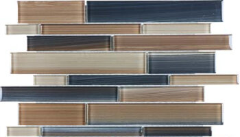 Bliss Fusion Glass Tile Random Strip Mosaic - Erosion