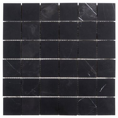 Nero Marquina Mosaic Marble Look Tile 12" x 12" - Nero Marquina