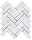 Eon Marble Look Tile Herringbone 1" x 4" - Carrara