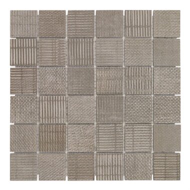 Organic Rug Mosaic Tile 11.81" x 11.81" - Teak