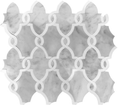 Waterjet Trellis 18 11" x 12.7" - White, Gray