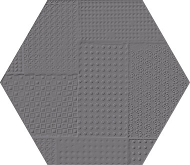 Sixty Hexagon Timbro Tile 8" x 7" - Antracite