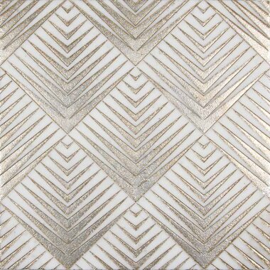 Artistic Ritz Gold Mosaic Tile - 12" x 12" - Gray