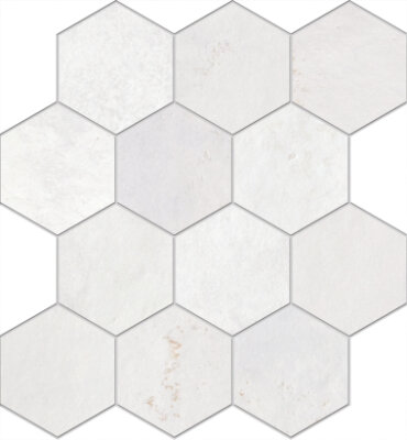 Home Hexagon Mosaic Tile 12" x 13" - Whitepastel