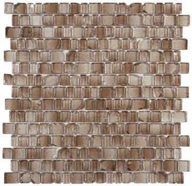 Glass Tile Broken Edges Irregular Mosaic 12.2" x 12.4" - Brown