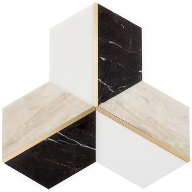 Carraway Hexagon Marble Look Tile 10" x 12" - Saint Laurent