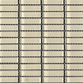 Cristallo Stacked Mosaic Tile 0.6" x 1.9" - Ivory