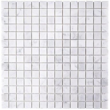 White Carrara Mosaic Marble Look Tile 12" x 12" - White Carrara